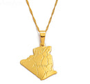 Algeria Map Pendant Necklace