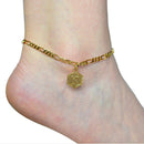 Initial Hexagon Pendant Ankle Bracelet