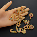 Initials Colored Stones Pendant Necklace