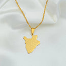 Burundi Map With Cities Necklace