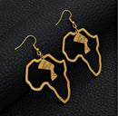 Africa Map with Queen Nefertiti Earrings