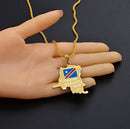 Democratic Republic of Congo Map Pendant Necklace