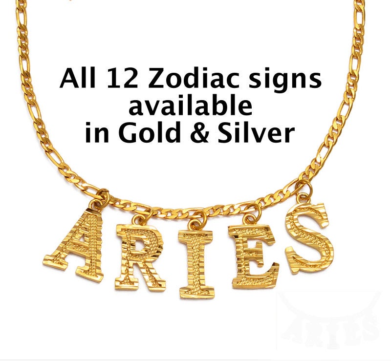 Horoscope Zodiac name pendant Necklace