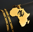 Africa Map with Gye Nyame Pendant Necklace