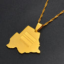 Botswana Map Pendant Necklace