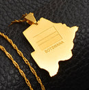 Botswana Map Pendant Necklace