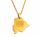 Botswana Map Pendant Necklace