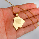 Botswana Map Pendant Necklace