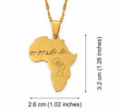 Africa Map With Queen Nefertiti Camel Pyramid Necklace