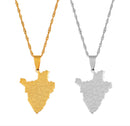 Burundi Map With Cities Necklace