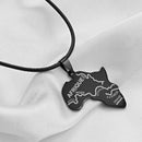 Africa Map Necklace with Main Rivers
