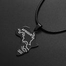 Africa Map Necklace with Main Rivers