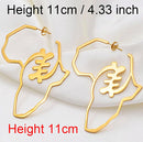 Africa Map with Gye Nyame Earrings