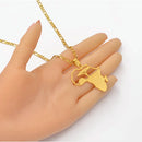 Africa Map Roots Tree Sunrise Necklace