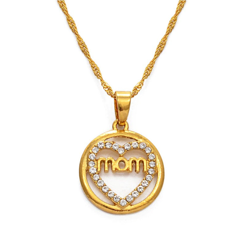 18K gold-plated Mom Heart pendant necklace