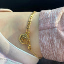 Initial Hexagon Pendant Ankle Bracelet