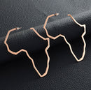 Africa Map Outline Hoop Earrings