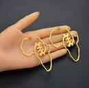 Africa Map with Gye Nyame Earrings