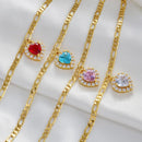 Heart Colorful Stone Ankle Bracelet