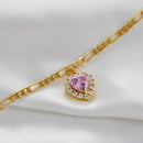 Heart Colorful Stone Ankle Bracelet