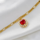 Heart Colorful Stone Ankle Bracelet