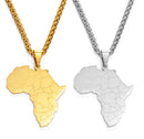 Africa Map Pendant Necklace with Palma Chain