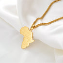 Africa Map Pendant Necklace with Palma Chain