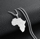 Africa Map Pendant Necklace with Palma Chain
