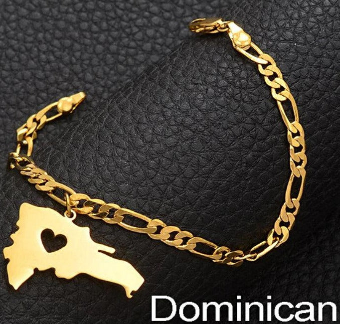 Dominican Republic Map Ankle Bracelet