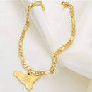 Italy Sicily Map with Trinacria Ankle Bracelet