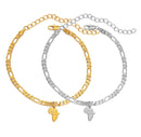 Africa Map Ankle Bracelet