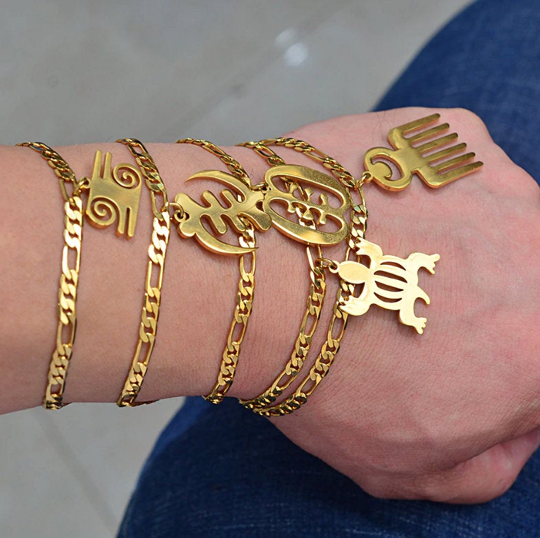 Gye Nyame Andikra Symbol Ankle Bracelet
