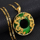 Dragon Green Stone Pendant Necklace