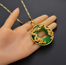 Dragon Green Stone Pendant Necklace