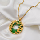 Dragon Green Stone Pendant Necklace