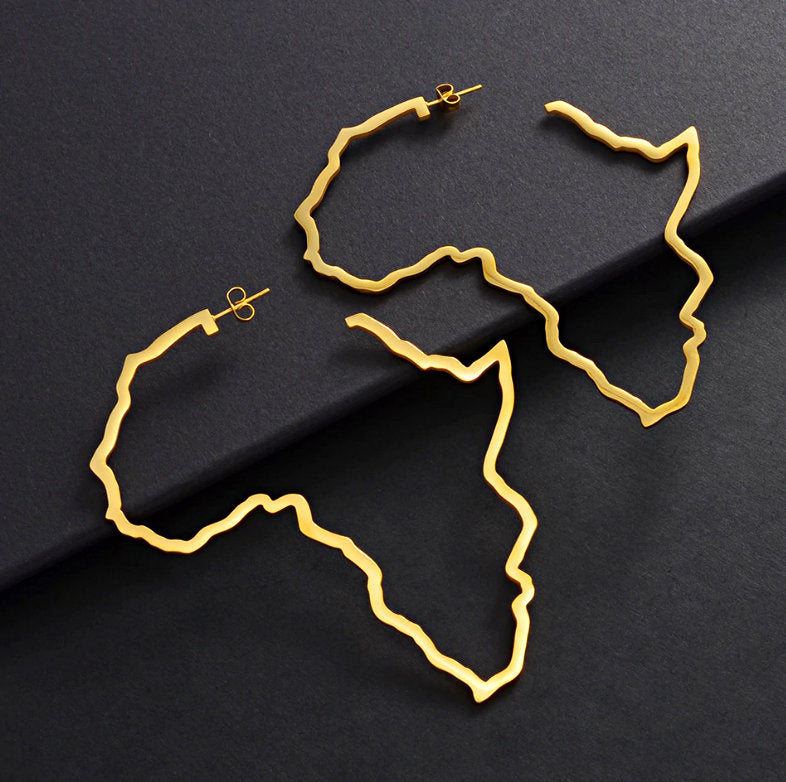 Africa Map Outline Earrings