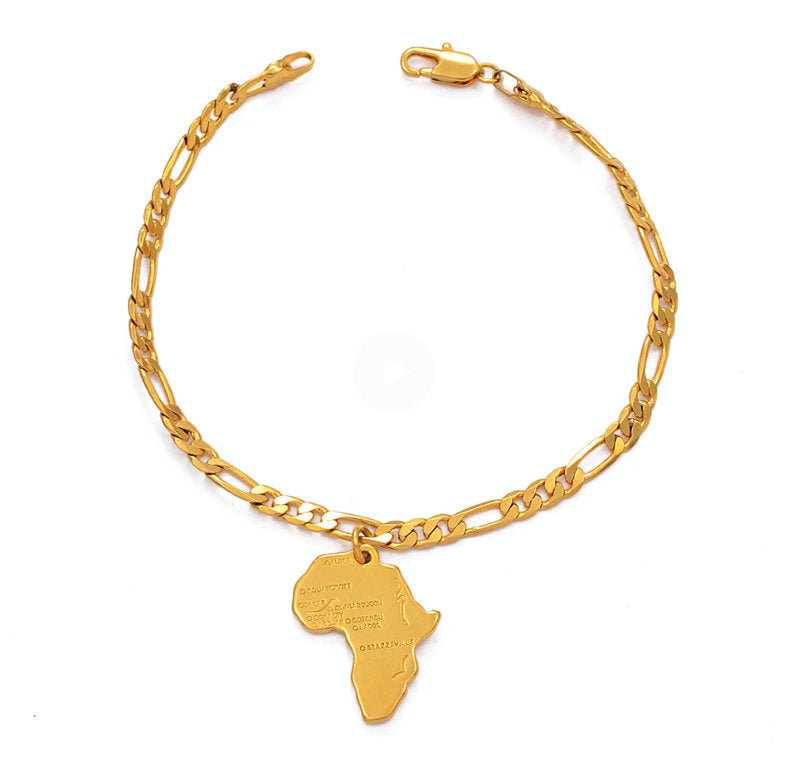 Africa Map Ankle Bracelet