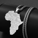 Africa Map Necklace With Flag Symbols