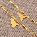 Italy Sicily Map with Trinacria Ankle Bracelet