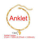 Africa Map Ankle Bracelet