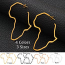 Africa Map Outline Hoop Earrings