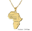 Africa Map with Main Rivers Pendant Necklace