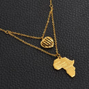 African Map with Heart Pendant Necklace