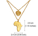 African Map with Heart Pendant Necklace