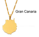 Gran Canaria Island Map Pendant Necklace