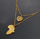 African Map with Heart Pendant Necklace