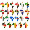 Cape Verde Flag Africa Map Necklace