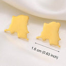 Democratic Republic of Congo Map Stud Earrings