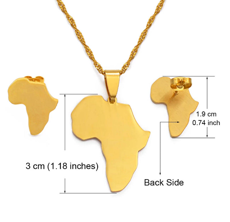 Africa Map Jewelry Set