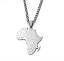 Stainless Steel Africa Map Necklace with Madagascar